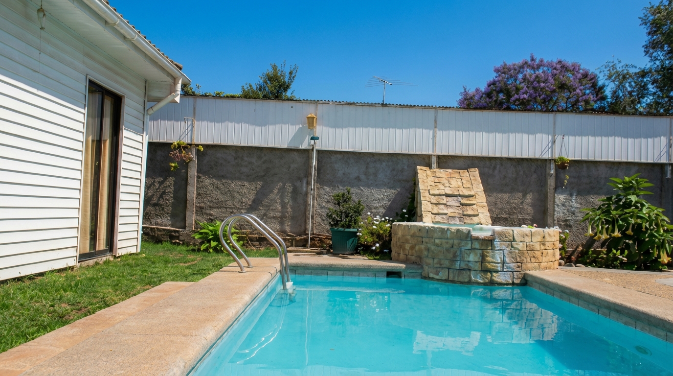 Piscina con cascada